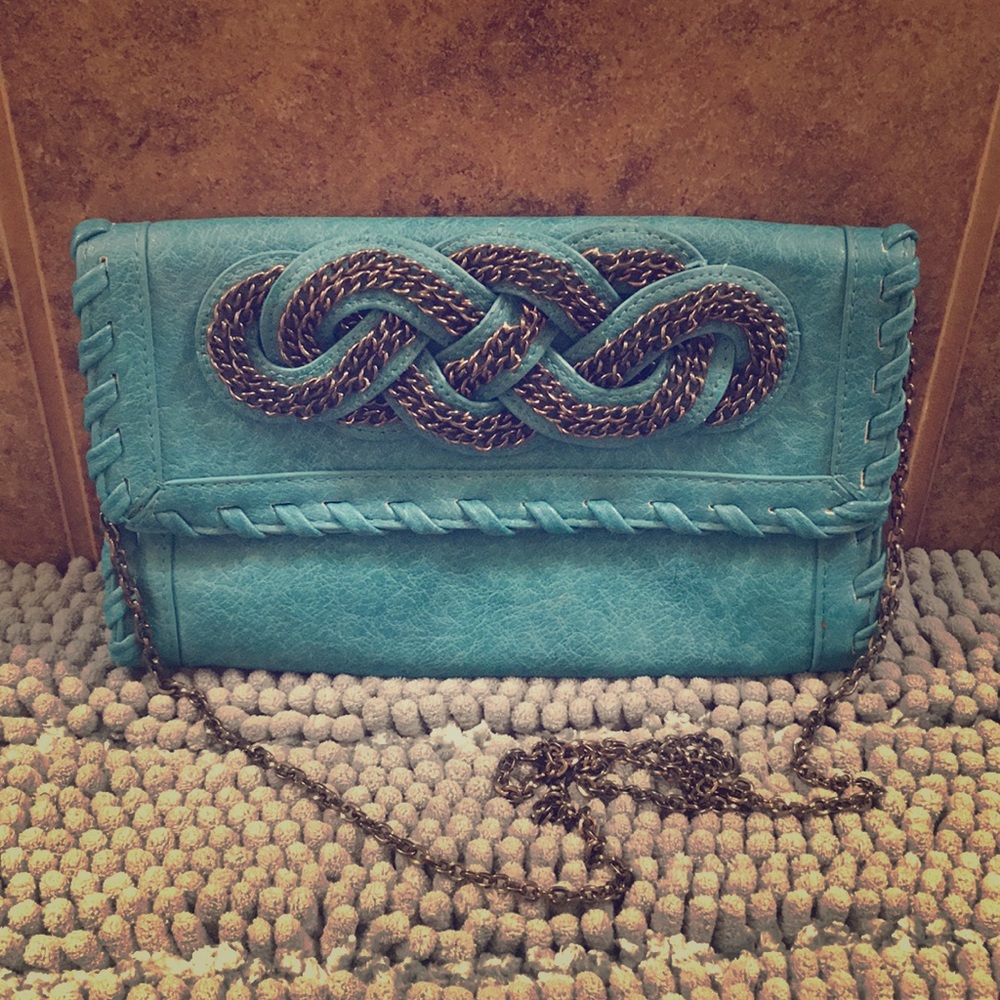 Tourqoise clutch purse
